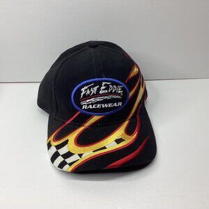 Fast Eddie Racewear Hat Men's One Size Black Flame Checkered Cap